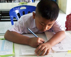 boy writing